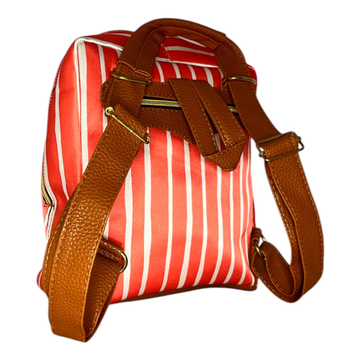 Mini Backpack - Coral Puppy and Flowers