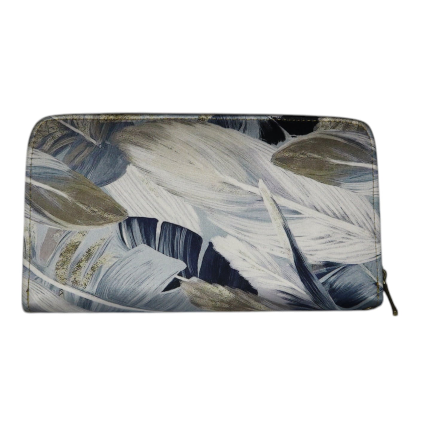 Cartera Maxi - Blue Cream Leaves