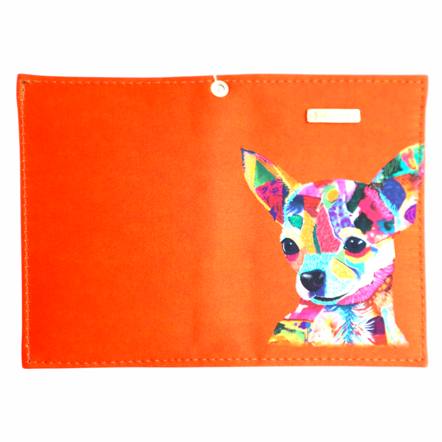 Porta Pasaporte - Perrito Abstracto Naranja