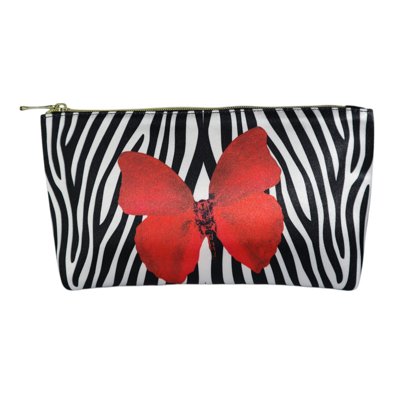 Makeup Bag - Cebra Red Butterfly