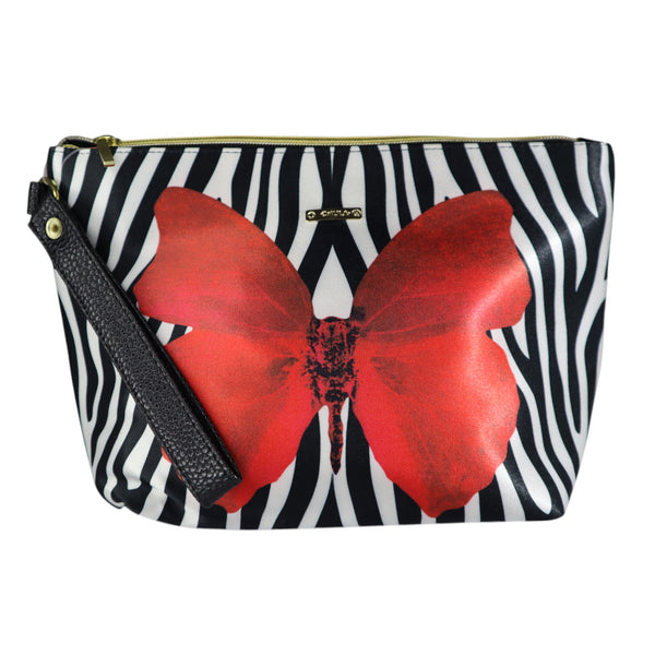 Cosmetiquera Aline - Cebra Red Butterfly