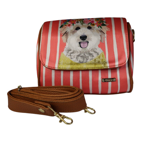 Mini Baul - Coral Puppy and Flowers