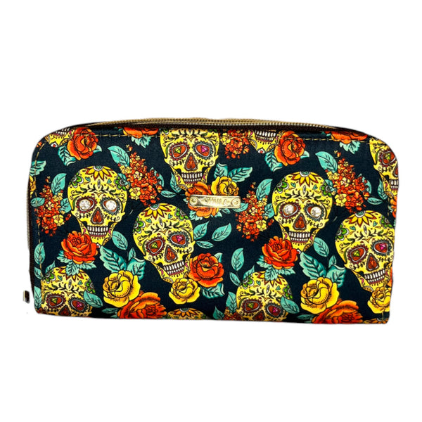 Billetera Doble Zipper - Skull Party