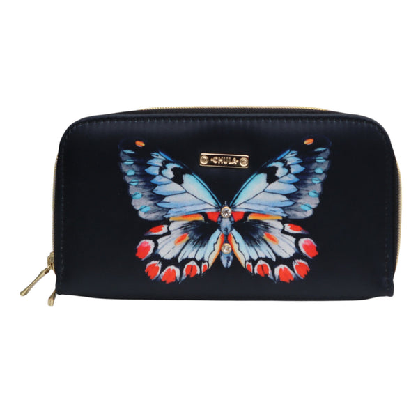 Billetera Doble Zipper - Mariposa Oscura