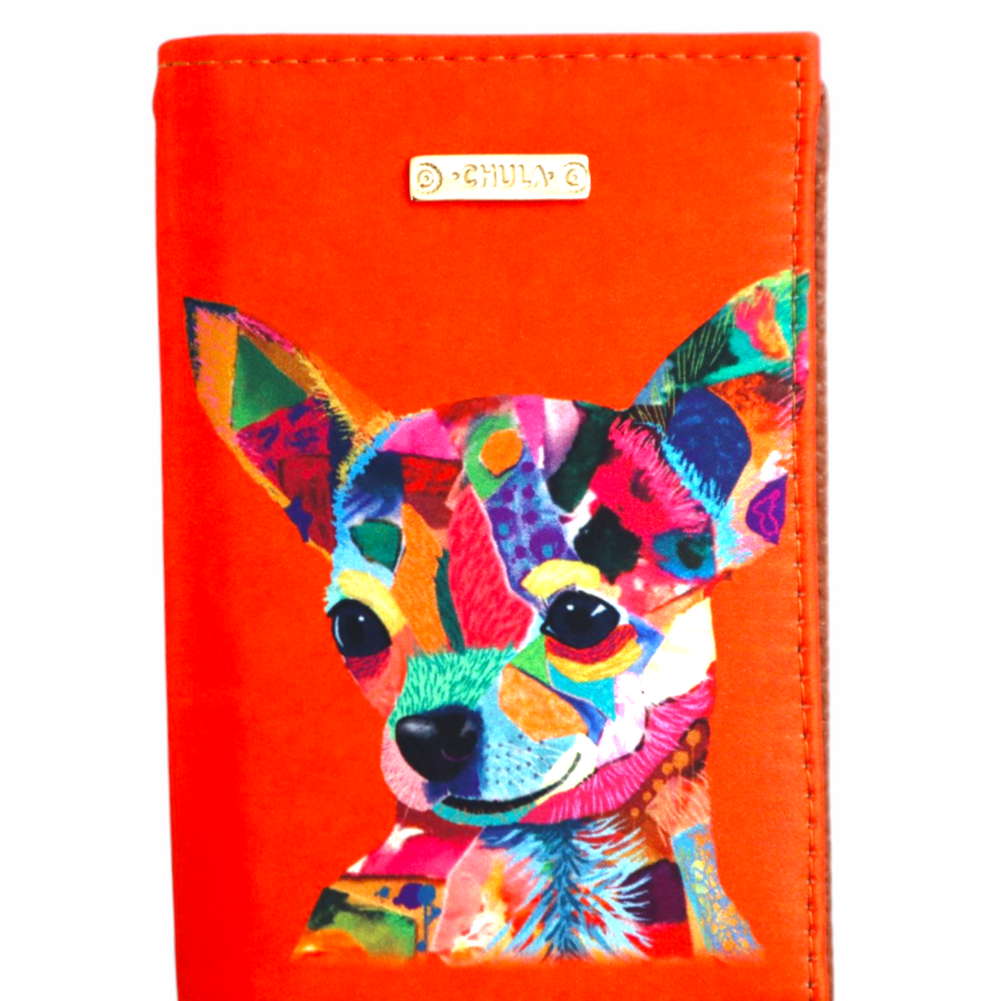 Porta Pasaporte - Perrito Abstracto Naranja