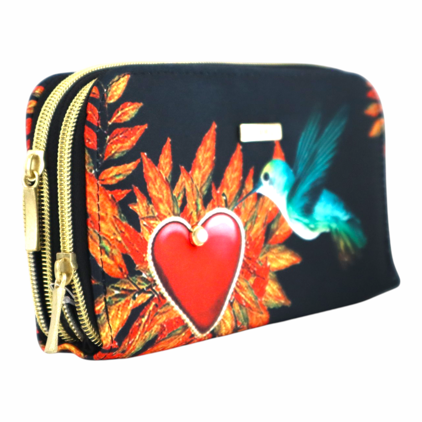 Billetera Doble Zipper - Colibri Corazon